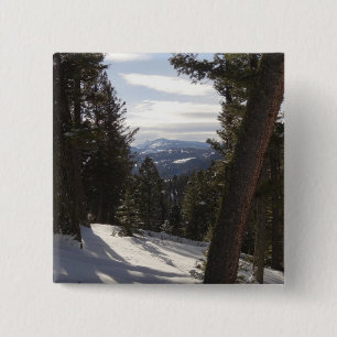 Madisongebergte in de winter in Montana Vierkante Button 5,1 Cm