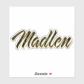 Madlen or noir lettrage Autocollant Stickers (Feuille)