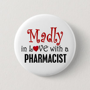 Madly verliefd op een apotheker ronde button 5,7 cm