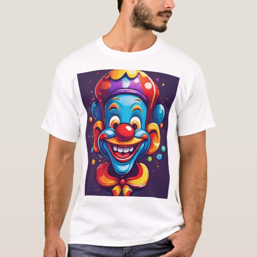 Madness Unleashed: Abstracte Joker Face Vector Art T-shirt (Voorkant)
