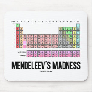 Madness van Mendeleev (periodieke lijst van elemen Muismat
