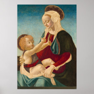Madone et Enfant - A. Verrocchio Affiche d'art