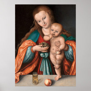 Madone - Lucas Cranach Affiche d'art fin allemand