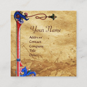 MADONEN VAN DE ROOS BOWER FLORAL PARCHCHMENT VIERKANTE VISITEKAARTJE