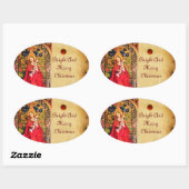 MADONEN VAN DE ROOS BOWER PARCHMENT OVALE STICKER (Vel)