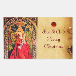 MADONEN VAN DE ROOS BOWER PARCHMENT RECHTHOEKIGE STICKER