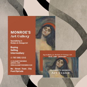 Madonna 1894 versie door Edvard Munch, kunsthandel Visitekaartje