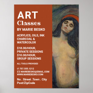 Madonna 1894 versie van Edvard Munch, kunstklassen Poster