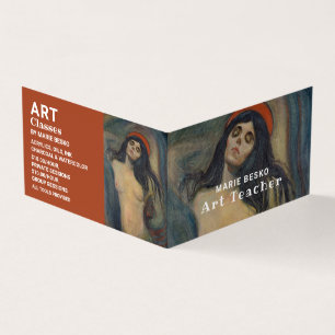 Madonna 1894 versie van Edvard Munch, kunstleraar Visitekaartjes