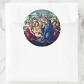 Madonna Adoring the Child with Five Angels Ronde Sticker (Tas)