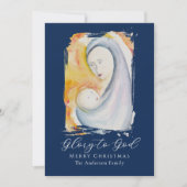 Madonna and Child Bible Verse Calligraphy Script Feestdagenkaart (Voorkant)