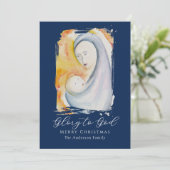 Madonna and Child Bible Verse Calligraphy Script Feestdagenkaart (Staand voorkant)