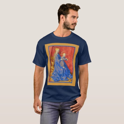 Madonna and Child Enthroned Jean Fouquet Holiday T-shirt (Voorkant volledig)