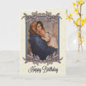 Madonna avec carte d'anniversaire enfant (Fleur jaune)