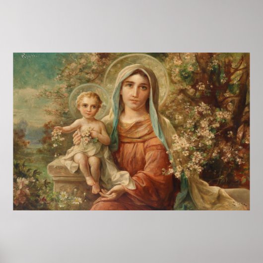 Madonna avec enfant par Hans Zatzka - poster (Devant)