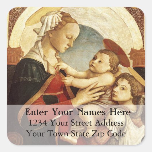 Madonna Avec Enfant Vintage Étiquette de adresse d (Devant)
