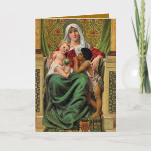 Madonna Baby Jesus Vintage Kerst Kaart