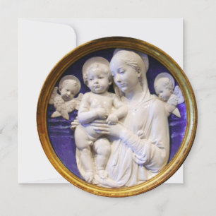MADONNA, CHILD EN ANGELS Blue Sapphire Kerstmis Kaart