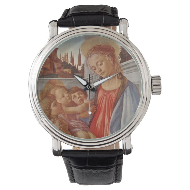 Madonna Christus Child en Angels Horloge (Voorkant)