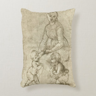 Madonna, Christus en Johannes de Doper door Rapahe Accent Kussen