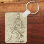 Madonna, Christus, Johannes de Doper door Rapahel Sleutelhanger (Achterkant)