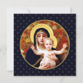 Madonna de W. Bouguereau. Carte de Noël religieuse (Devant)