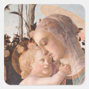 Madonna del Magnificat houdt Baby Jesus Vierkante Sticker