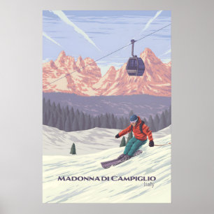 Madonna di Campiglio Skigebied Reisposter Poster