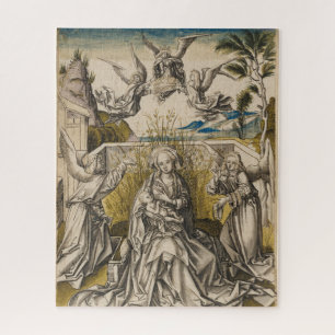 Madonna en Angels in een landschap   c.1500 Legpuzzel