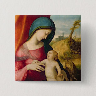 Madonna en Child, 1512-14 Vierkante Button 5,1 Cm