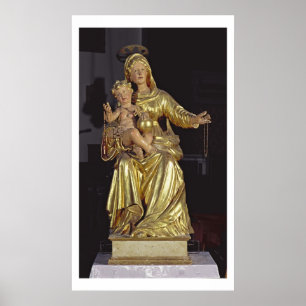 Madonna en Child, 17e eeuw (gelaagd hout) Poster