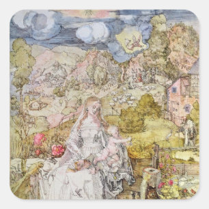 Madonna en Child 3 Vierkante Sticker