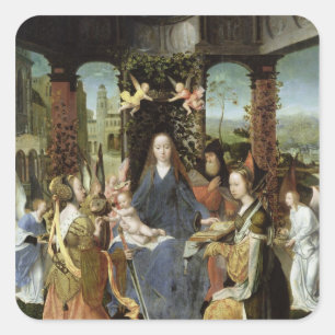Madonna en Child 3 Vierkante Sticker