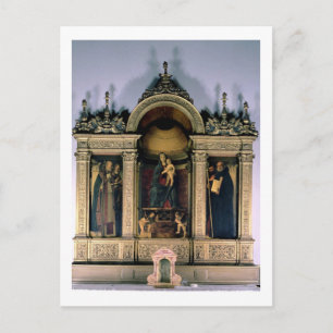 Madonna en Child and Saints (triptych altarstuk) Briefkaart