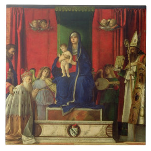 Madonna en Child (Barbarigo Altarpart) 1488 Tegeltje