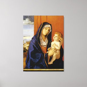 Madonna en Child by Giovanni Bellini Canvas Afdruk