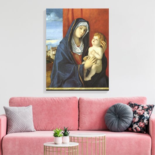 Madonna en Child by Giovanni Bellini Canvas Afdruk (Insitu (Woonkamer))