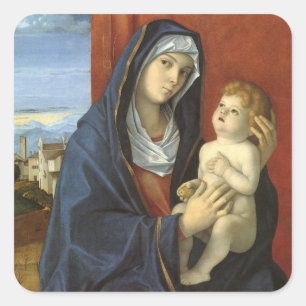Madonna en Child by Giovanni Bellini Vierkante Sticker