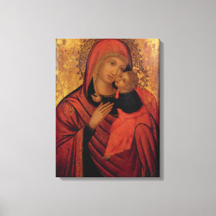 Madonna en Child, c.1650 (paneel) Canvas Afdruk