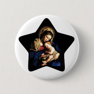 Madonna en Child Custom Button Star