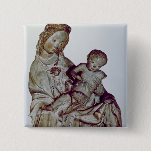 Madonna en Child, de Krumauer Vierkante Button 5,1 Cm (Voorkant)