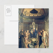 Madonna en Child Enthroned. Francis, J Briefkaart (Voorkant / Achterkant)