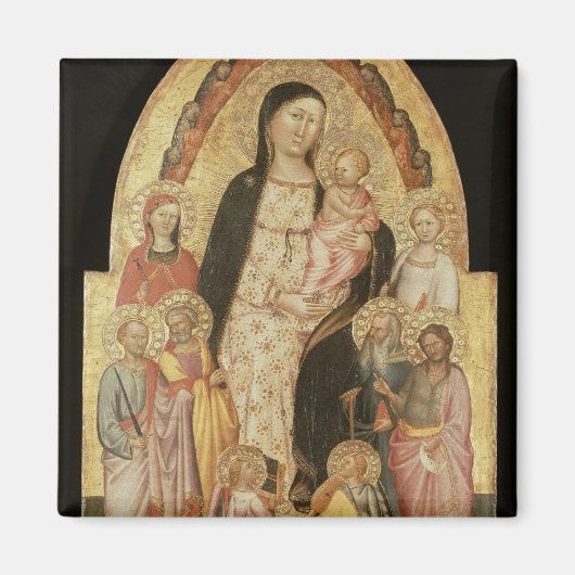 Madonna en Child Enthroned Magneet (Voorkant)