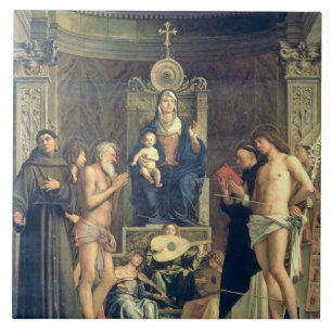 Madonna en Child Enthroned tussen SS. Francis, J Tegeltje