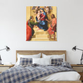 Madonna en Child Enthrong met de heiligen Mary Canvas Afdruk (Insitu (Slaapkamer))