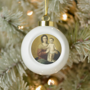 Madonna en Child, Fine Art-kerstversiering Keramische Bal Ornament