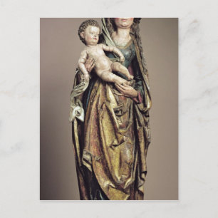 Madonna en Child, houten sculptuur Briefkaart