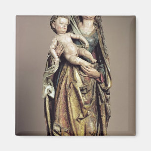 Madonna en Child, houten sculptuur Magneet