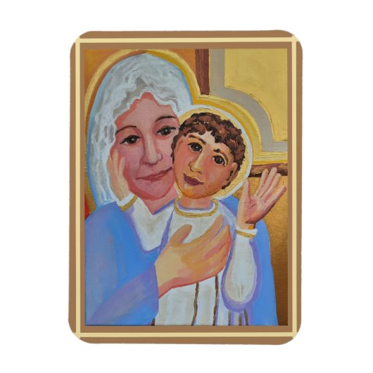 Madonna en Child Icon-papiergewicht Magneet (Verticaal)