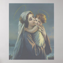Madonna en Child Jesus Vintage poster print kunst